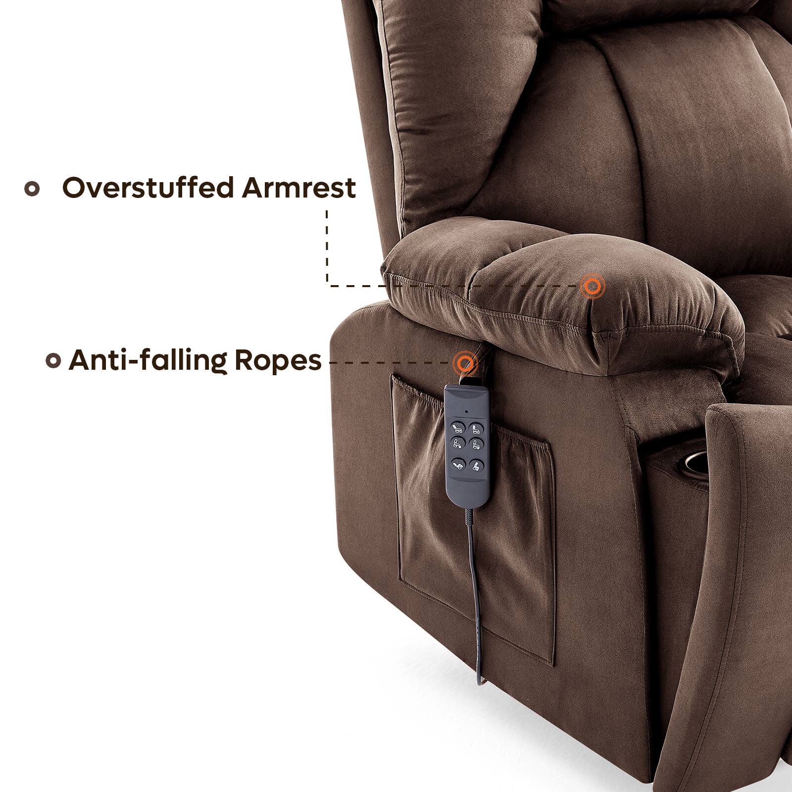 - Overstuffed Armrest
- Anti-falling Ropes