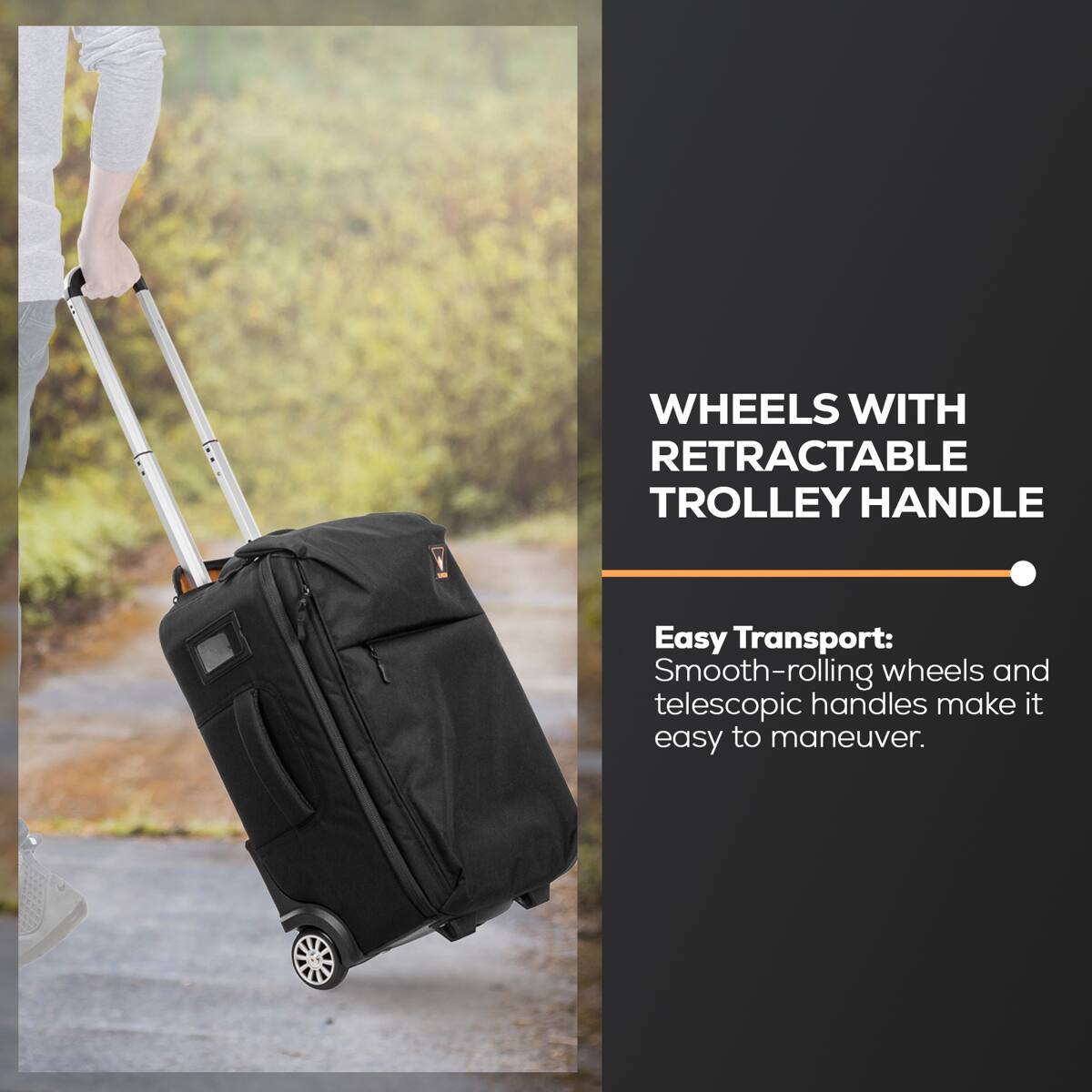 Wheels with Retractable Trolley Handle

Easy Transport: Smooth-rolling wheels and telescopic handles make it easy to maneuver.