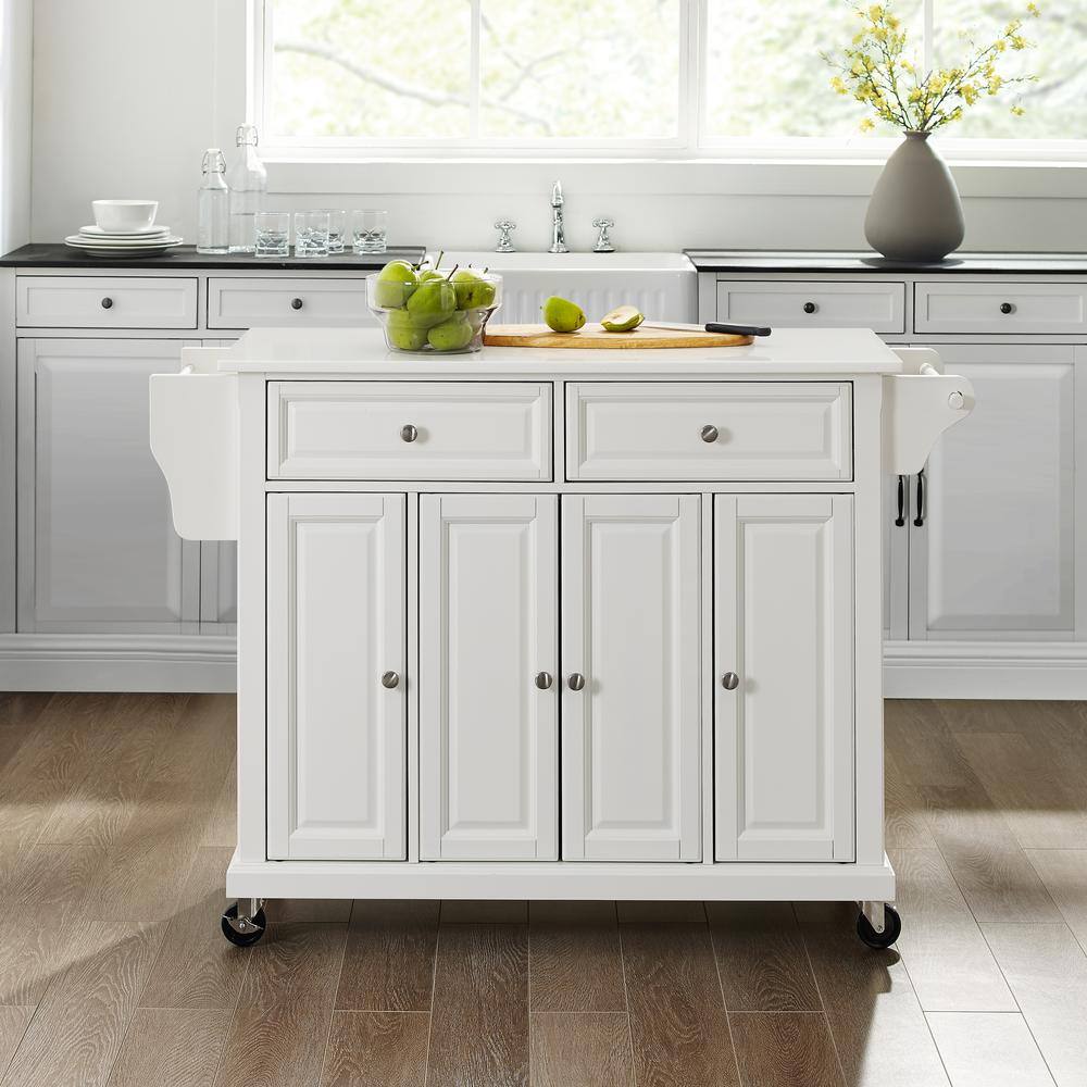 Alt View 6. Crosley Furniture - Full Size Stone Top Kitchen Cart - White.