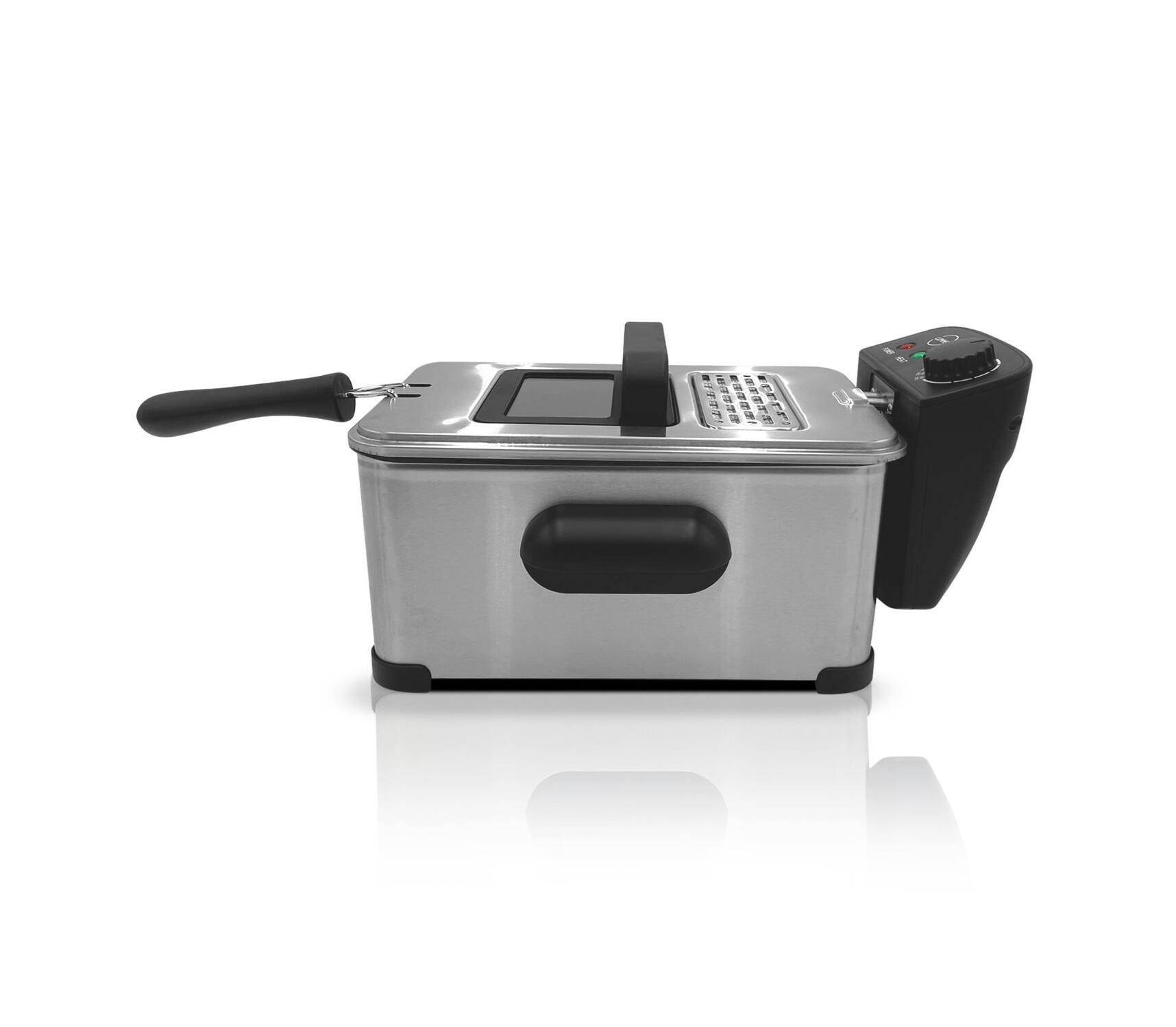 Alt View 3. Lumme - Electric Deep Air Fryer with Basket , Adjustable temperature, 3.5L - Gray.