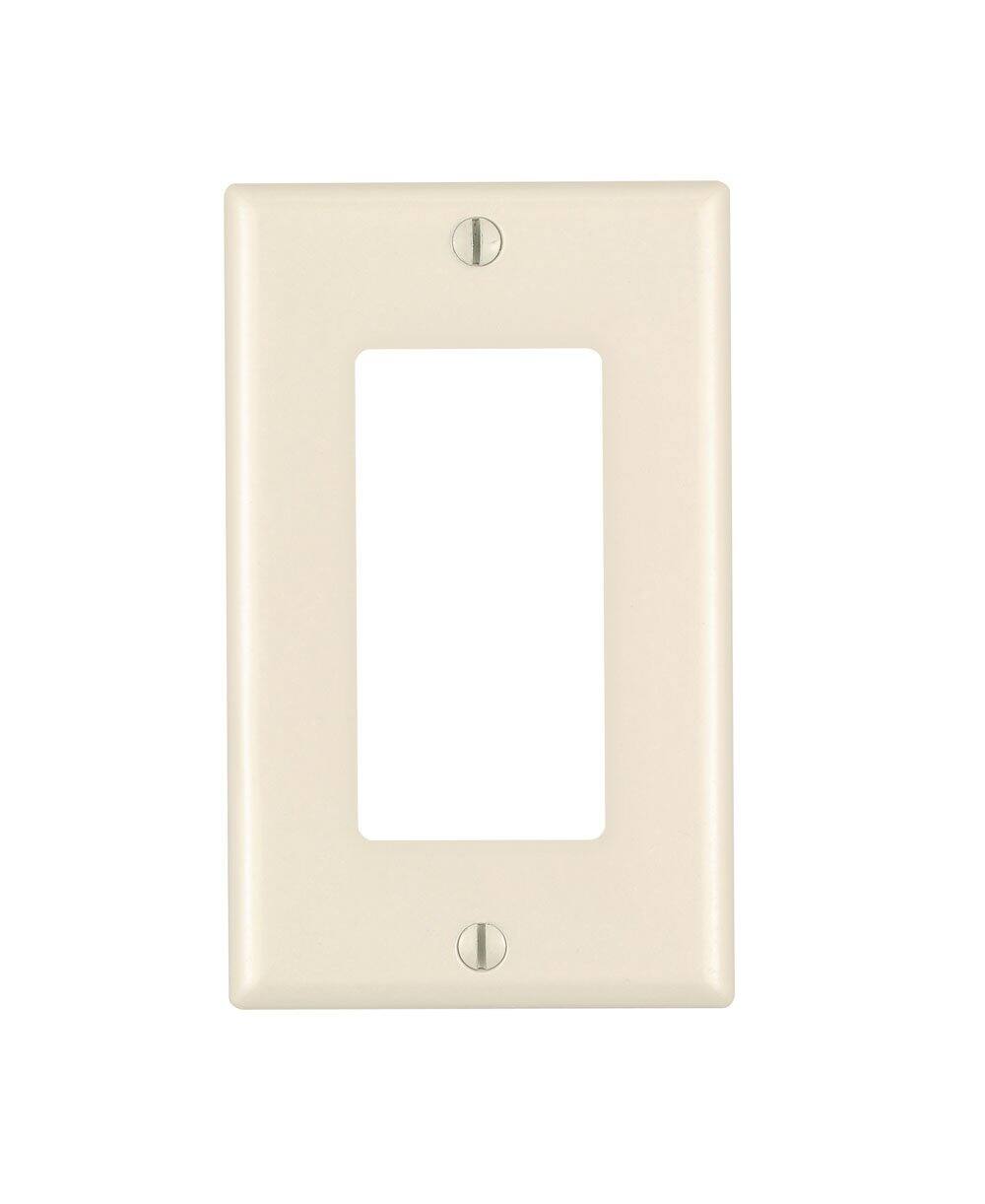 Front. Leviton - Leviton Decora Almond 1 gang Thermoset Plastic Decorator Wall Plate 1 pk - Light Almond.