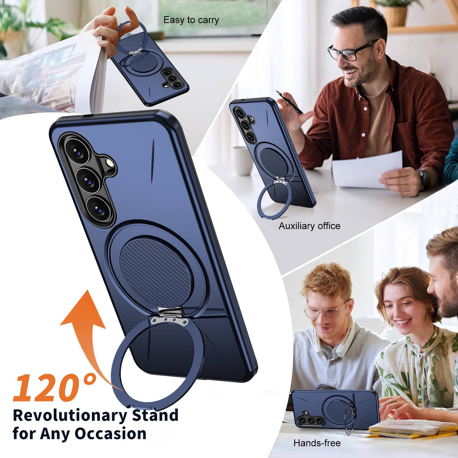 Easy to carry  
Auxiliary office  
120° Revolutionary Stand for Any Occasion  
Hands-free