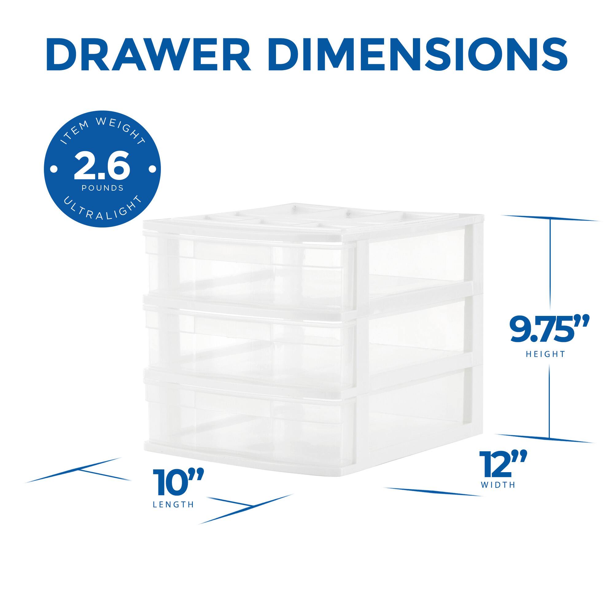 DRAWER DIMENSIONS

ITEM WEIGHT
2.6 POUNDS
ULTRALIGHT

HEIGHT 9.75"
LENGTH 10"
WIDTH 12"