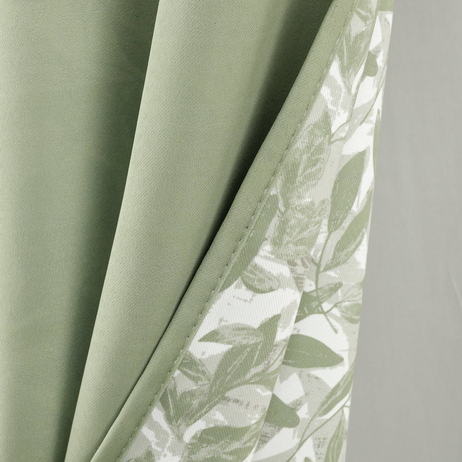 Back. RT Designers Collection - RT Designers Collection 100% Polyester 190 GSM Marina Revisible Blackout Grommet Curtain Panel 54" x 95" Sage - Sage.