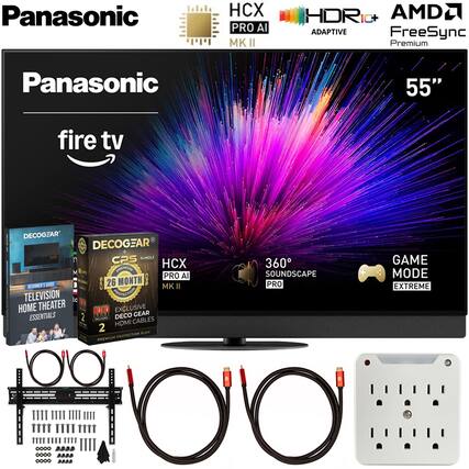 Panasonic HCX PRO AI MK II 55" fire tv
HDRic+ ADAPTIVE
AMD FreeSync Premium
360° SOUNDSCAPE PRO
GAME MODE EXTREME
DECOCGEAR CPS BUNDLE
26 MONTH CPS
EXCLUSIVE DECOCGEAR HDMI CABLES
PREMIUM PROTECTION PLAN
Panasonic
HCX PRO AI MK II
DECOCGEAR
BEGINNER'S GUIDE TELEVISION HOME THEATER ESSENTIALS 2