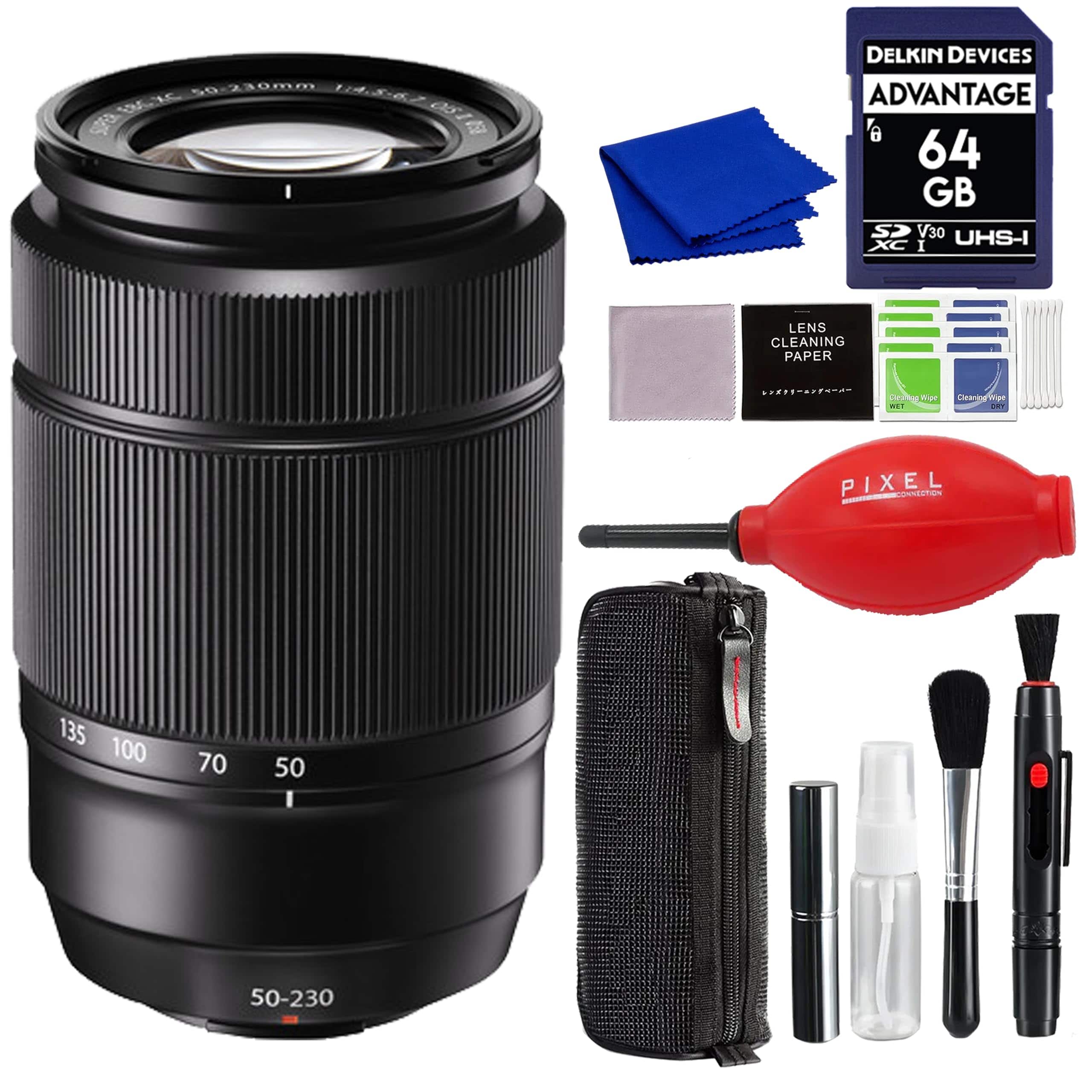Fujifilm - XC 50-230mm f/4.5-6.7 OIS II Lens (Black) with Advance Accessories and Travel Bundle | Fuji XC 50-230mm - Black