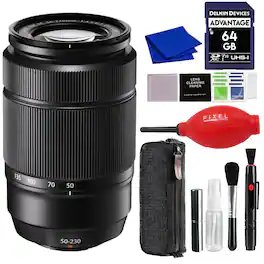 Fujifilm - XC 50-230mm f/4.5-6.7 OIS II Lens (Black) with Advance Accessories and Travel Bundle | Fuji XC 50-230mm - Black