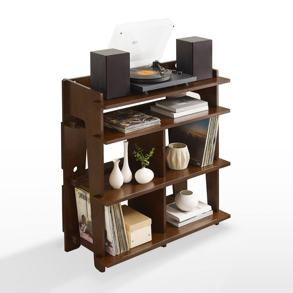 Left. Crosley Furniture - Soho Record Storage Console - Mahogany.
