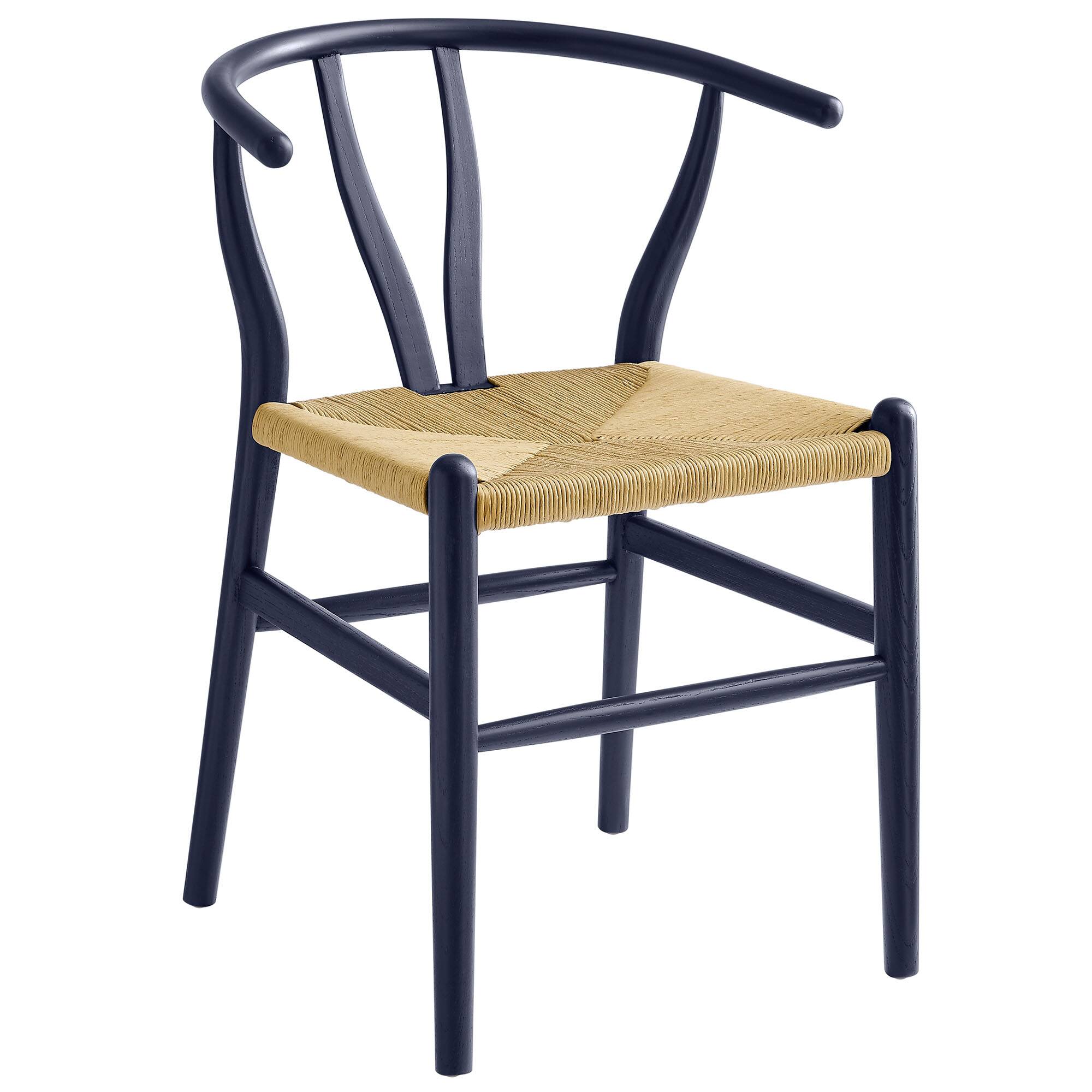 Angle. Modway - Amish 32" Wood Dining Accent Chair by Modway - Midnight Blue.