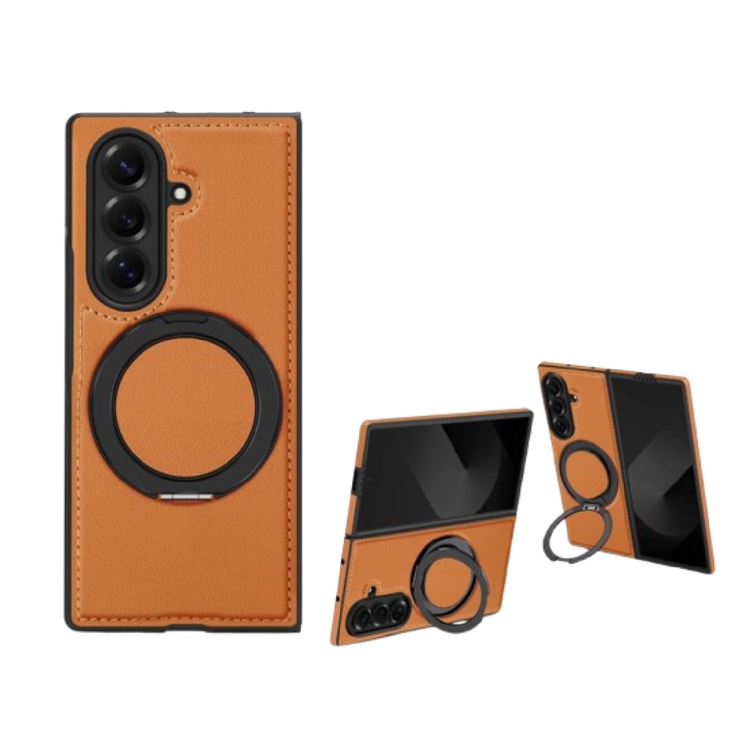 Stock Preferred - MagSafe Case with Magnetic Ring Stand for Samsung Galaxy Z Fold7 - Brown