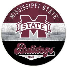 Jardine - Mississippi State Bulldogs 20'' x 20'' Retro Logo Circle Sign - Maroon