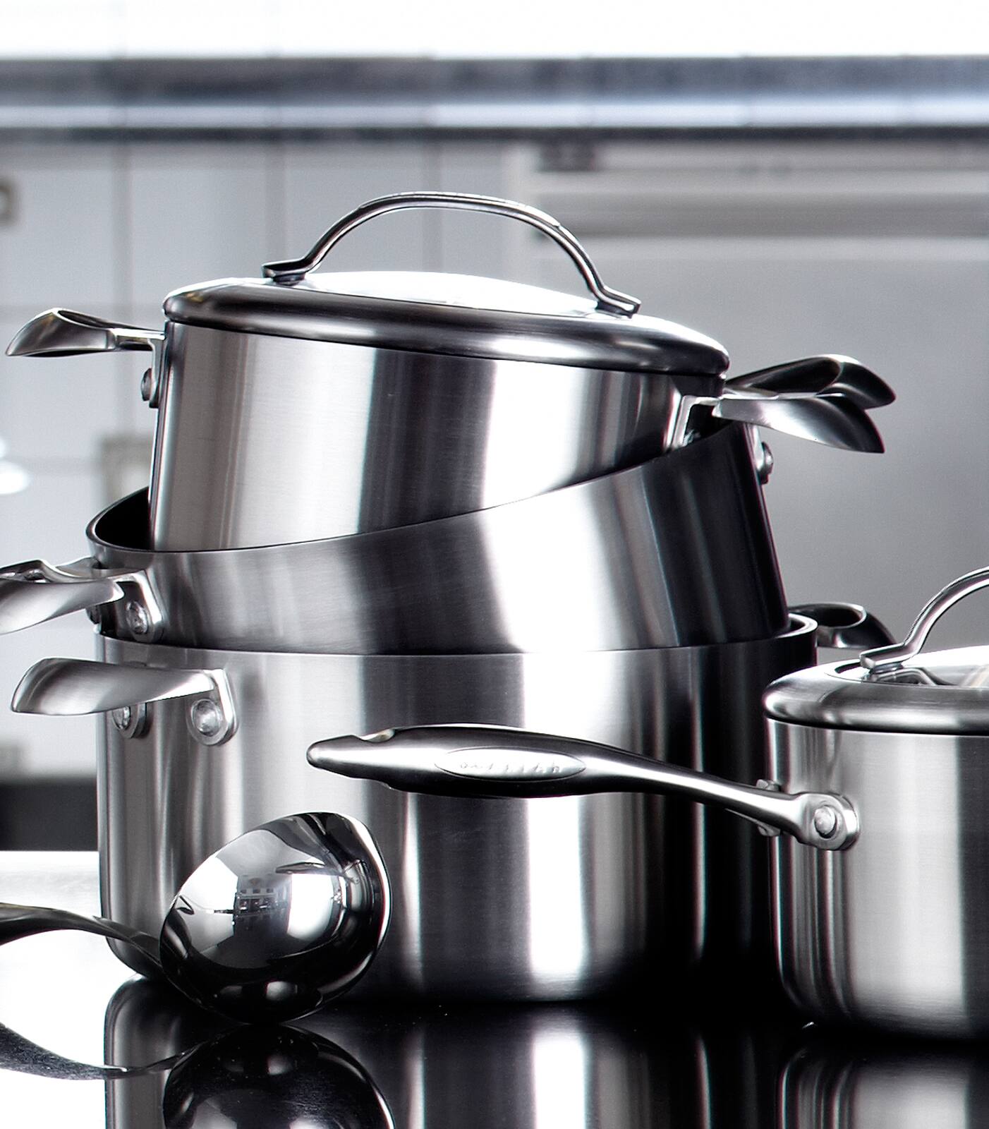 Scanpan CTX 7.5 Quart Dutch Oven with Lid, Stainless Steel Silver ...