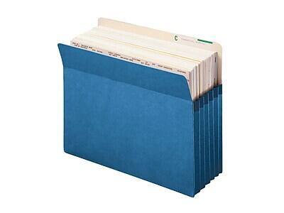 Alt View 3. Smead -  Paper Stock File Pocket, 5.25" Expansion, Letter Size, Blue  - Blue.