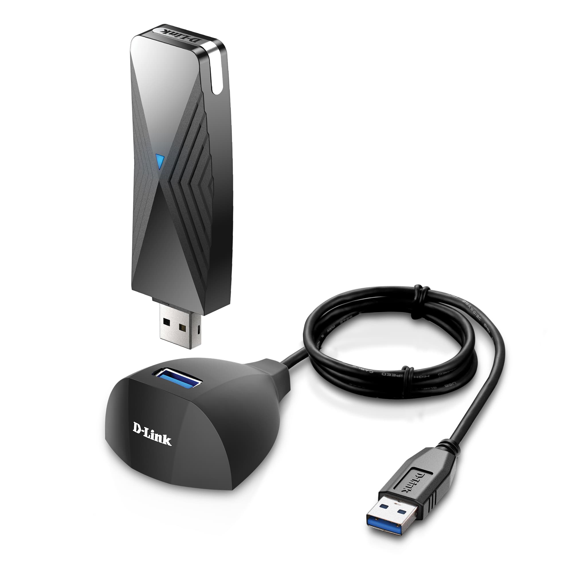 D-Link - Wi-Fi 6 AX1800 Gigabit USB 3.0 Adapter with Cradle for Upgrading Desktop & Laptop PCs - (DWA-X1850-B1) - Black