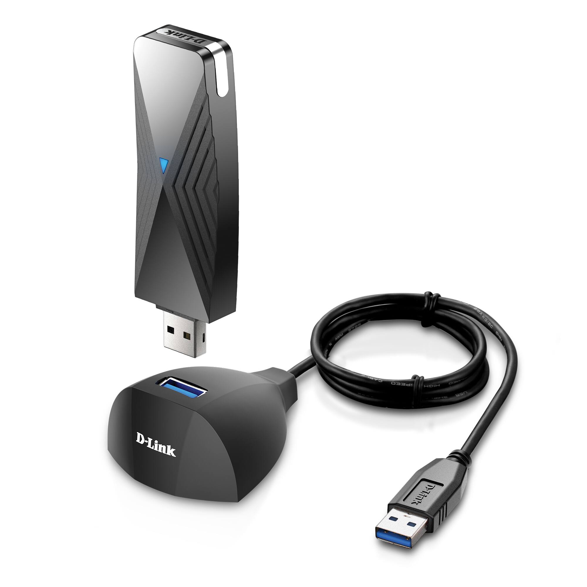 D-Link - Wi-Fi 6 AX1800 Gigabit USB 3.0 Adapter with Cradle for Upgrading Desktop & Laptop PCs - (DWA-X1850-B1) - Black