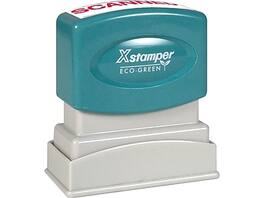 Xstamper - Scanned Rectangle Pre-Inked Stamp, Ink, 1 1/2" x 9/16" (US-1829) - Red