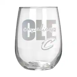 Great American Products - Cleveland Cavaliers Etched 17oz. City Stemless Wine Glass - Multicolor