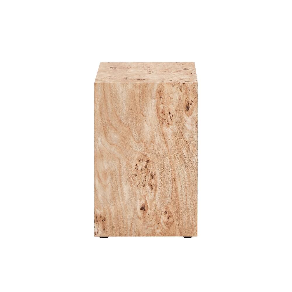 Alt View 4. Loheer - Loheer Wabi-Sabi Coffee Table Square MDF Nightstand 15.7 Inch Wood-Grain Side Table - Natural.