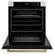 Angle. ZLINE - 30 in. Autograph Wall Oven w/ Air Fry and Self Clean w/ Polished Gold Handle - Stainless Steel.
