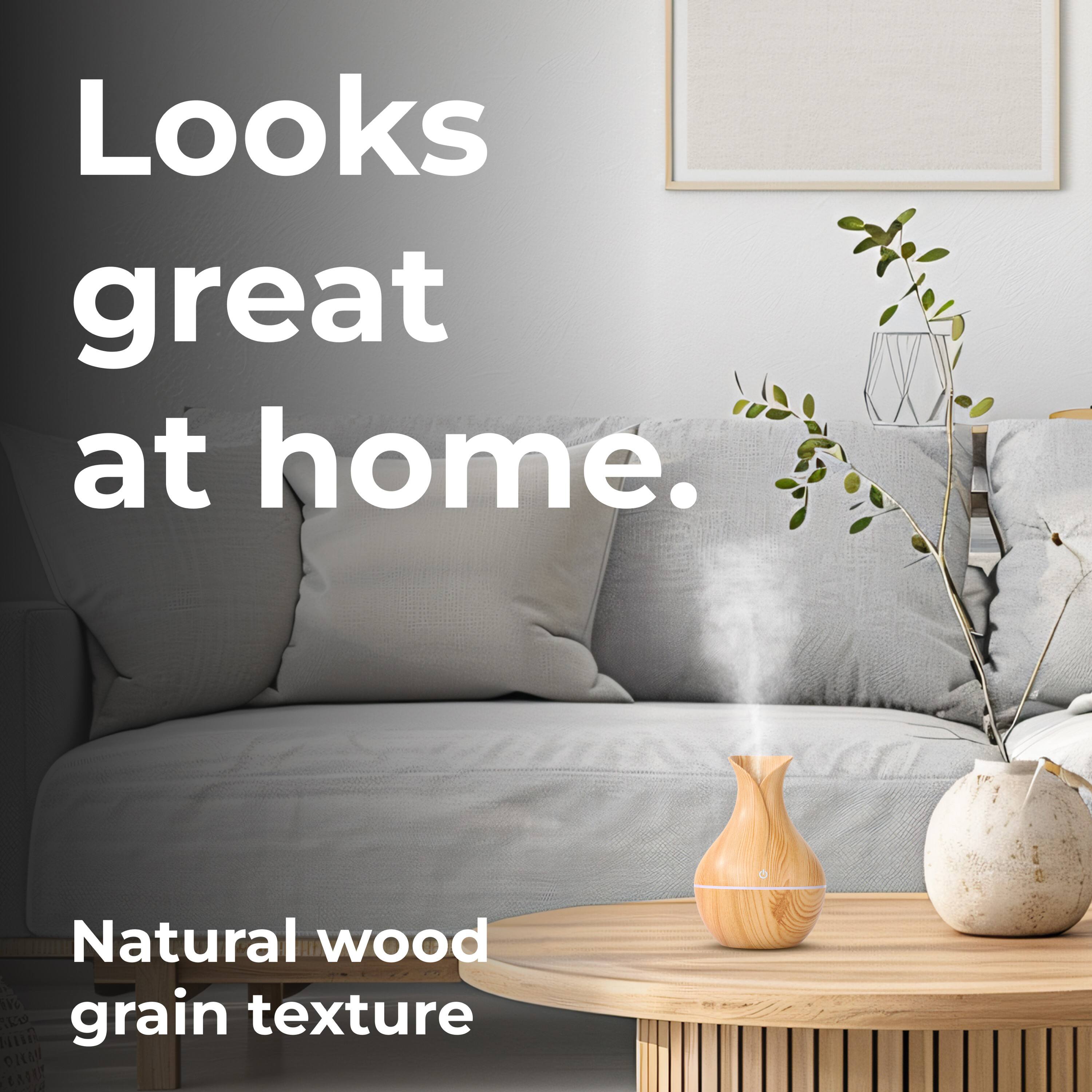 Looks great at home. Natural wood grain texture.