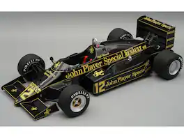 Lotus 94T #12 "John Player Special Team Lotus" 3rd Place F1 "European GP" (1983) with Case 1/18 Model Car by Tecnomodel