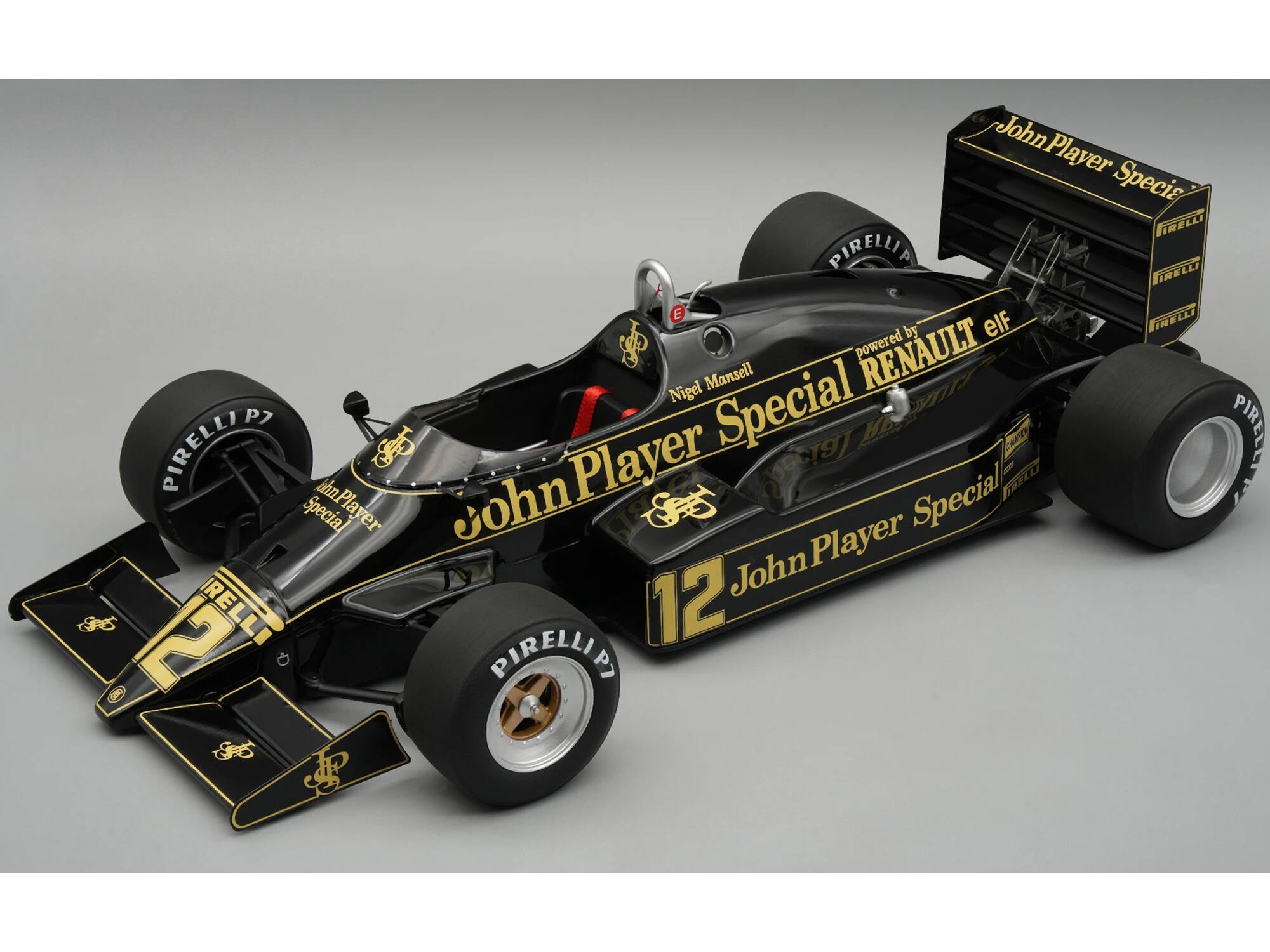 P7 PIRELLI Jahn Special Player 2  
IRELLI S  
John Player Special  
IRELLI PIRELLI  
IRELLI E  
IRELLI by elf powered RENAULT  
Mansell Nigel  
Special  
CHAMPION  
PIRELLI Player  
pecial  
John Special Player  
John  
12 PIRELLIE