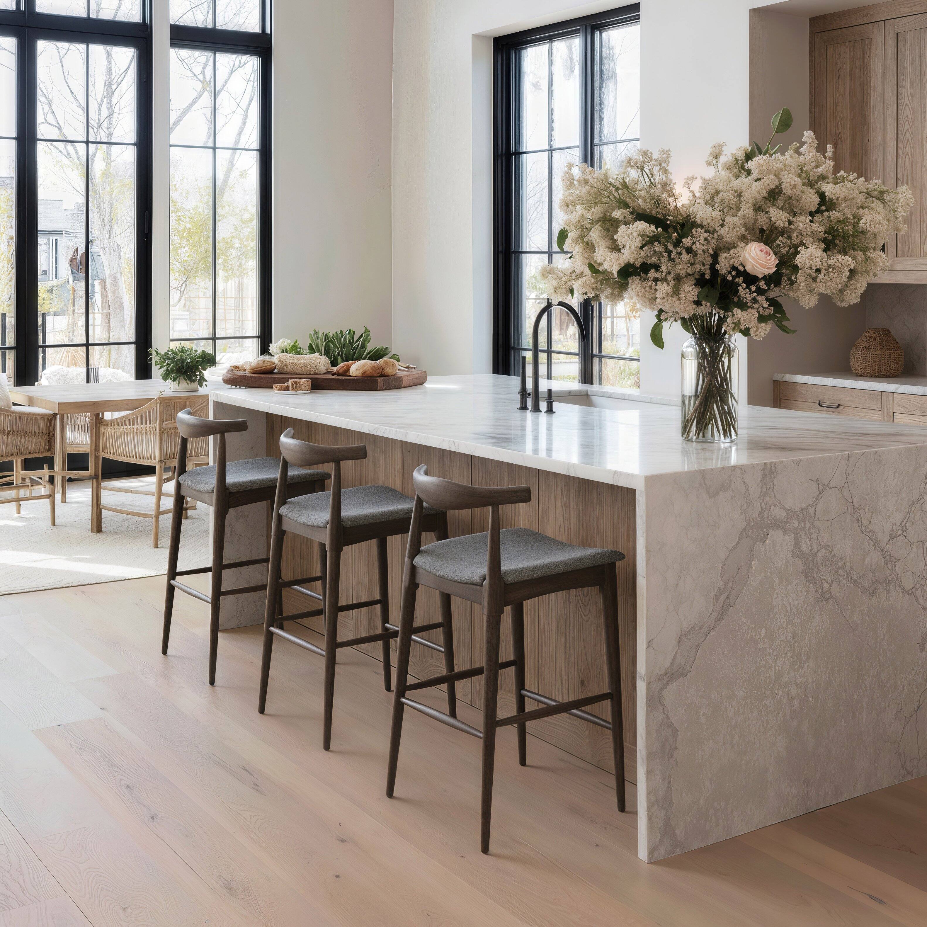 Angle. Hivvago - Tuzka Barstool (Set of 2) Gray & Espresso - Gray & Espresso.