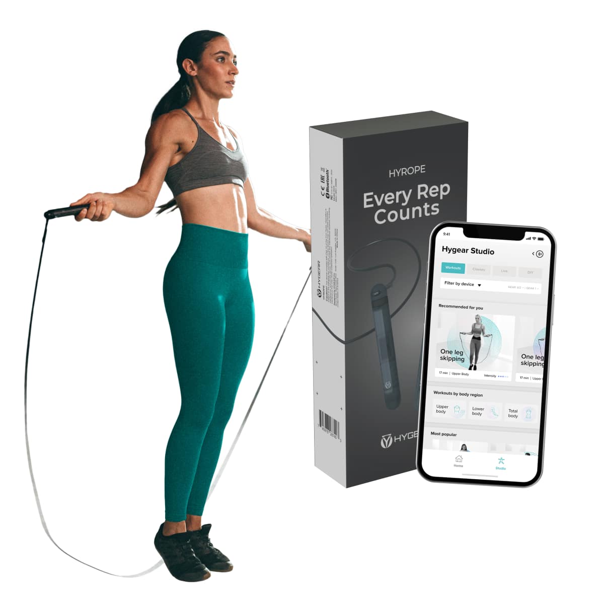 HYROPE Every Rep Counts
Hygear Studio
Recommended for you
One leg skipping
Workouts by body region
Upper body
Lower body
Total body
Most popular