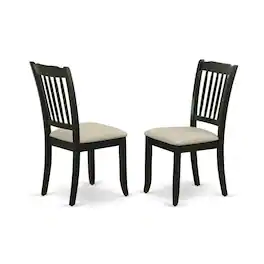 East West Furniture - Dining Room Set Black - Brown