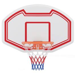 Resenkos - Wall Mount Shatterproof Backboard Basketball Hoop - White/ - Red