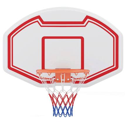 Front. Resenkos - Wall Mount Shatterproof Backboard Basketball Hoop - White/Red - Red.