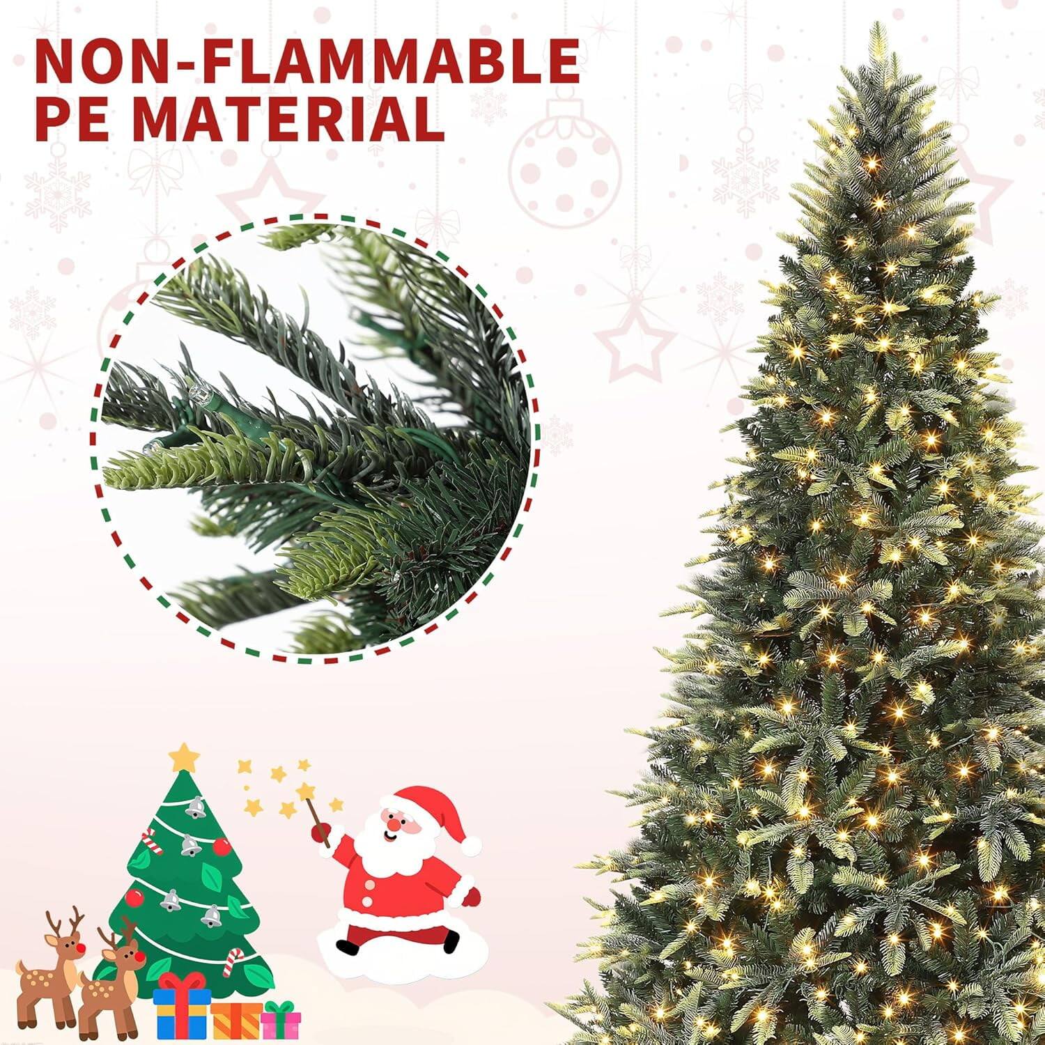 Alt View 2. Jojoka - 7.5FT Prelit Christmas Tree Artificial Xmas Tree for Indoor Outdoor Christmas Decorations - 7.5ft.