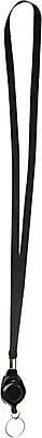 Advantus - 36" Lanyard With Retractable ID Reel, 12/Pack - Black