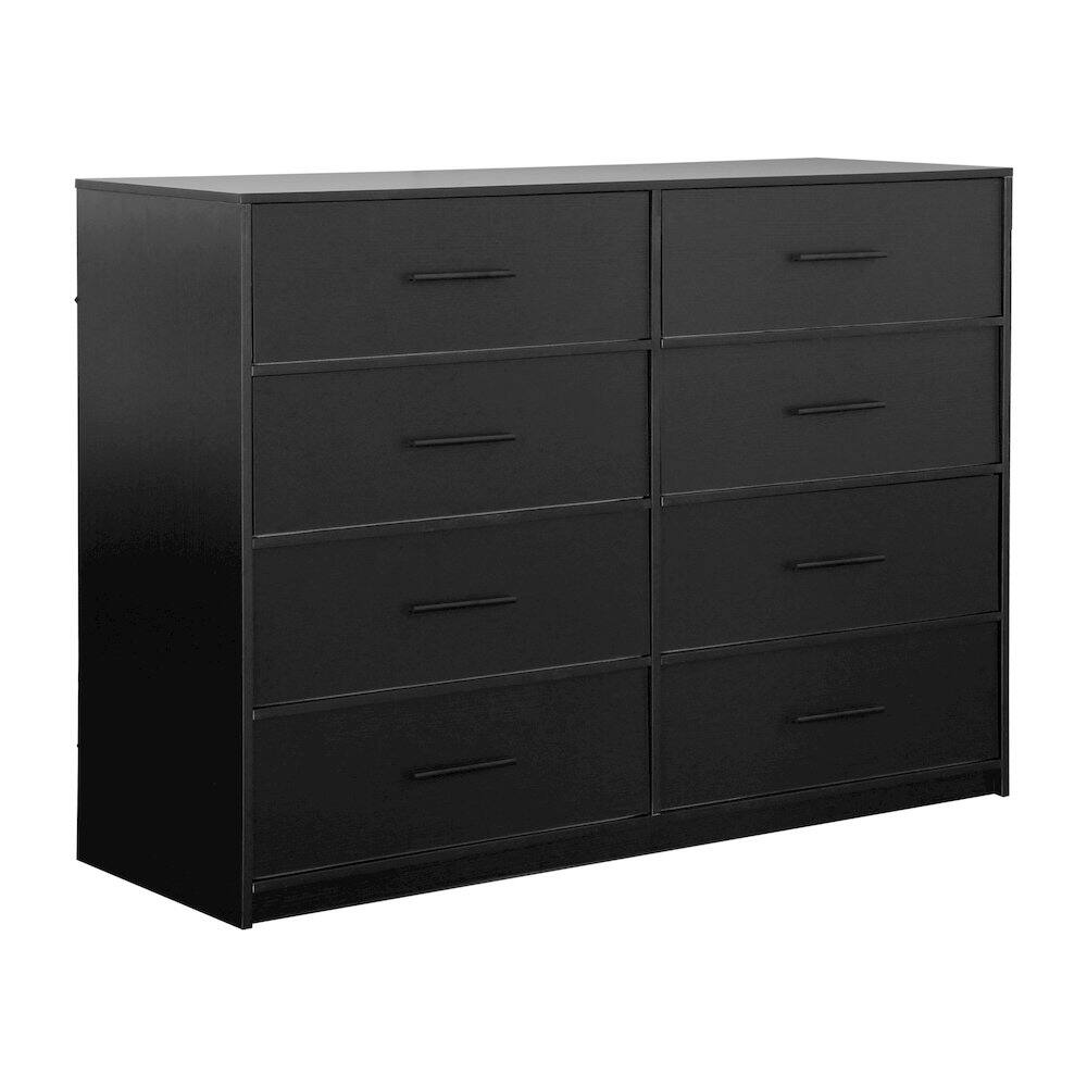 Front. Techni Home - 8-Drawer Dresser with Large Fabric Drawers, Black - Black.