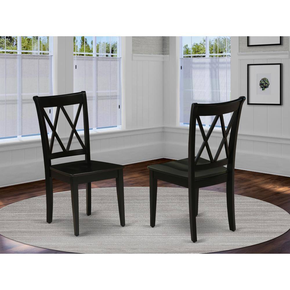 Angle. East West Furniture - Dining Chair Black - Brown.