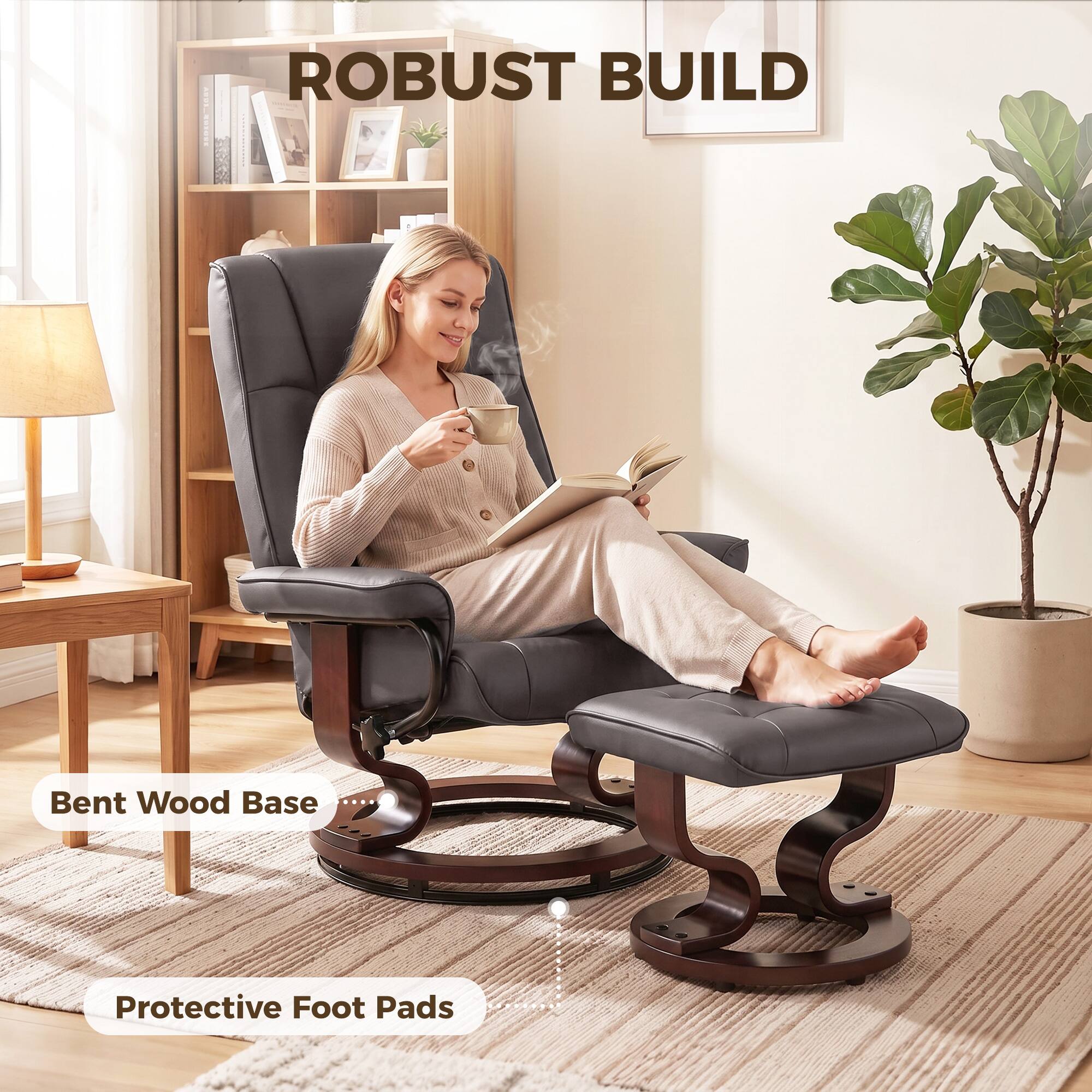 ROBUST BUILD

Bent Wood Base

Protective Foot Pads