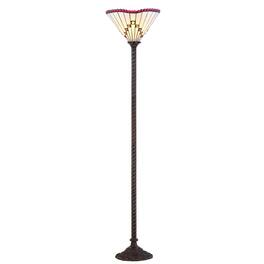 Jonathan Y - Smith Tiffany-Style 70.5" Torchiere LED Floor Lamp - Bronze
