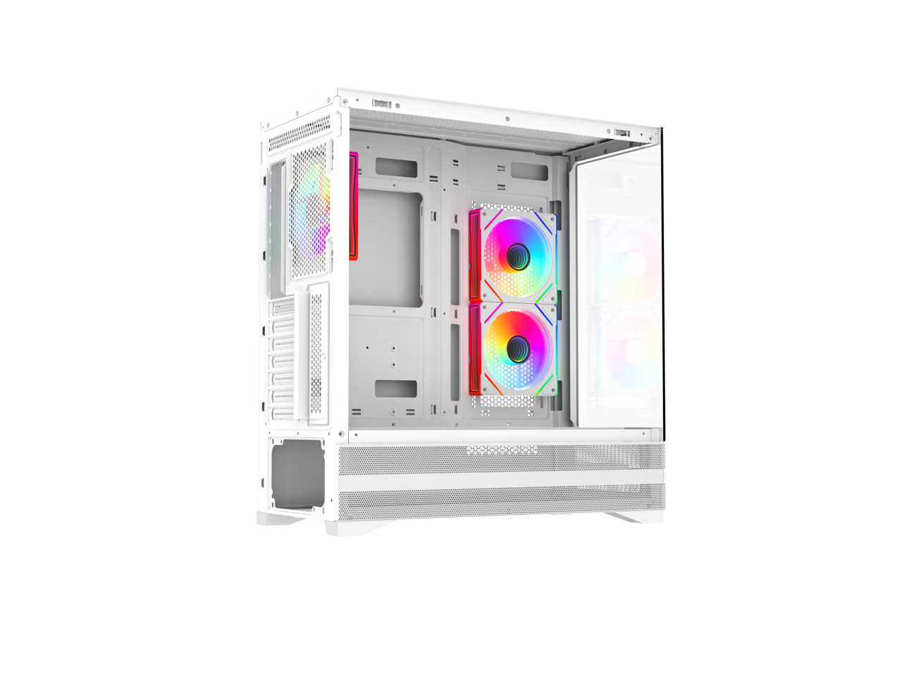Alt View 9. Rosewill - Rosewill ACA501 Gaming PC Case - White ATX Mid Tower with 3 RGB Fans & Tempered Glass - White.