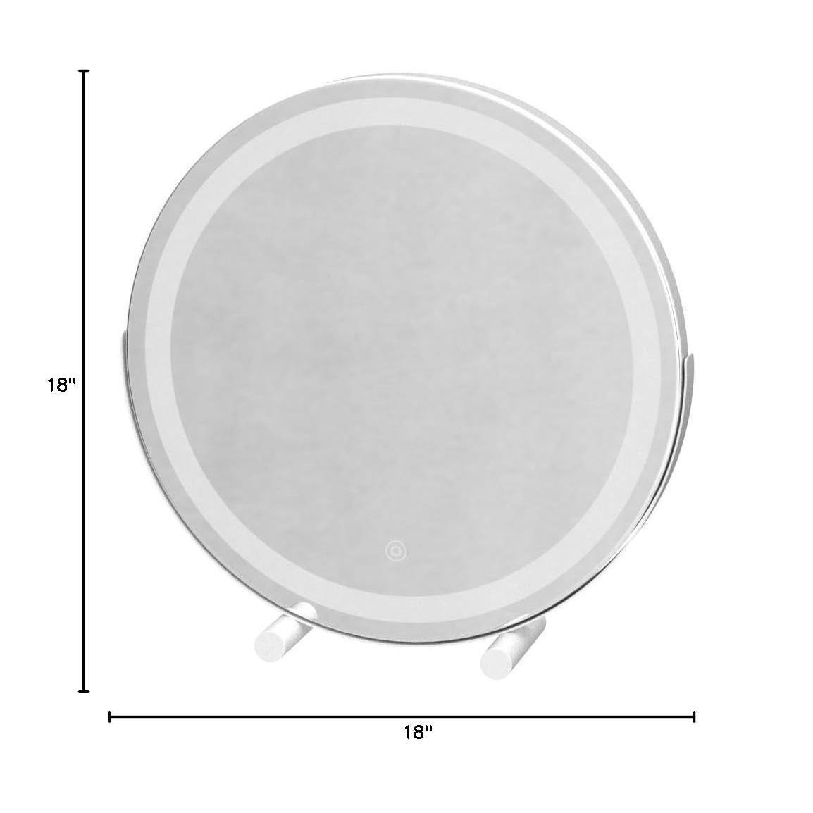 Alt View 5. Cedar Assembly - Mirror LED Lighted Vanity Makeup Multi-Color Dimmable for Desk Premium Quality Stylish Design - Gold-18"L x 18"W.