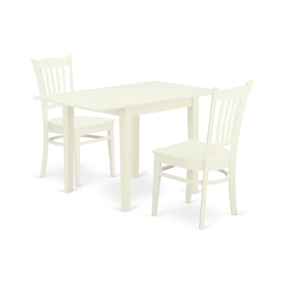 Left. East West Furniture - Dining Room Set Linen White - Brown.