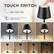 TOUCH SWITCH: Short press for color select (5000K, 3500K, 2700K). Long press to adjust brightness. Stepless dimming. Daylight (5000K), Soft White (3500K), Warm White (2700K). Adjust Brightness.