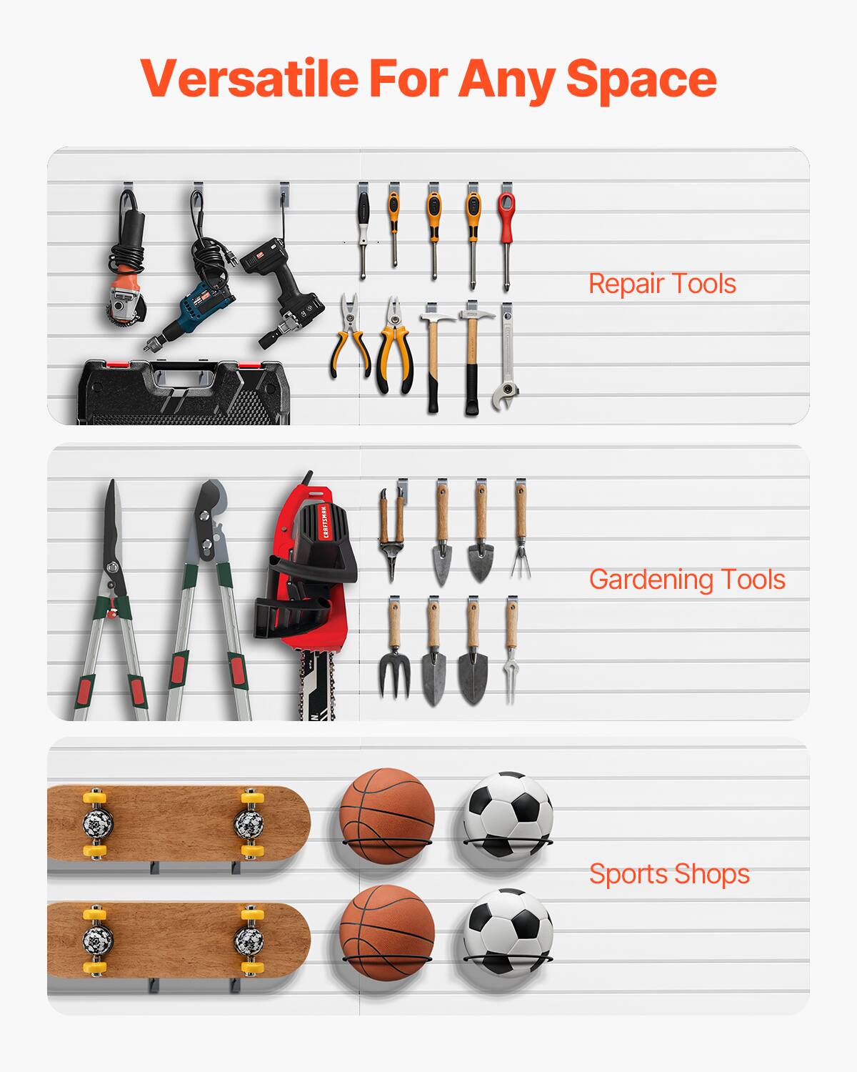 Versatile For Any Space

Repair Tools

Gardening Tools

Sports Shops