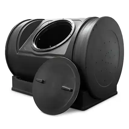 Front. Good Ideas - Good Ideas Compost Wizard Jr Outdoor Garden Compost Bin Container, Black.