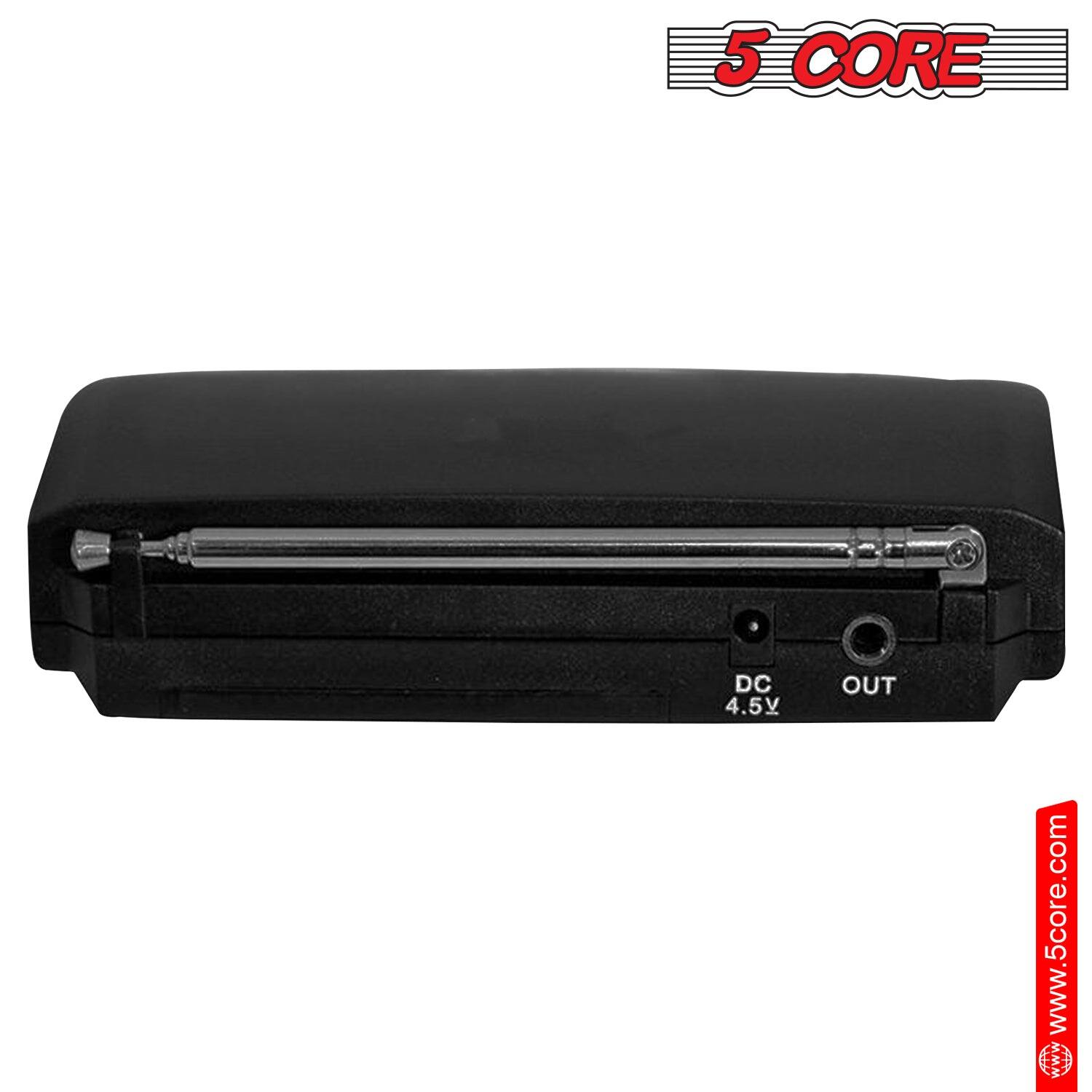 The corrected text is: "5 CORE DC 4.5V OUT www.5core.com"