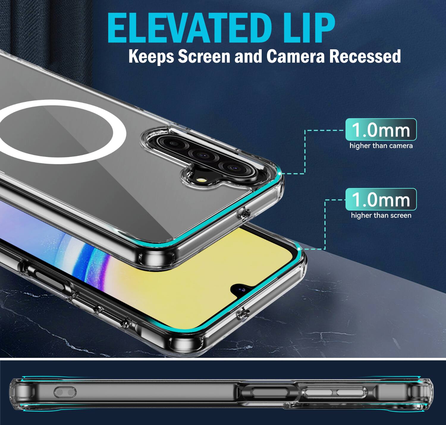 ELEVATED LIP  
Keeps Screen and Camera Recessed  
1.0mm higher than camera  
1.0mm higher than screen