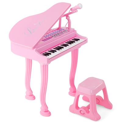 COSTWAY Toetsenbord Voor Kinderen, Met 37 Toetsen En Kruk Elektronisch Pianotoetsenbord Draagbaar Met Microfoon Led Leer Modus Opname En Afspeelfunctie Muziekinstrument Voor Kinderen Vanaf 3 358896 COSTWAY Toetsenbord Voor Kinderen, Met 37 Toetsen En Kruk Elektronisch Pianotoetsenbord Draagbaar Met Microfoon Led Leer Modus Opname En Afspeelfunctie Muziekinstrument Voor Kinderen Vanaf 3 358896