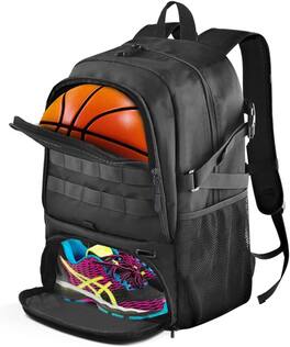 Vulpecula Spade - Basketball Bag, Soccer Backpack Volleyball Football Backpack Sports Gym Bag with Shoe&Ball Compartment - Black-new