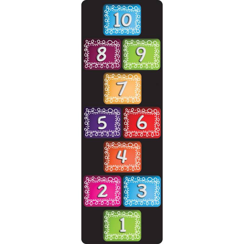 ASHLEY PRODUCTIONS - Smart Poly The Original Fun Mat Mat Runner 15.5 x 47 Numbers 1-10 Chalk loop - Multicolored