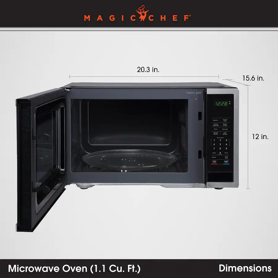 Magic Chef 1000 Magic Chef 1000 Watt 1.1 Cubic Feet Digital Touch Countertop Microwave ...