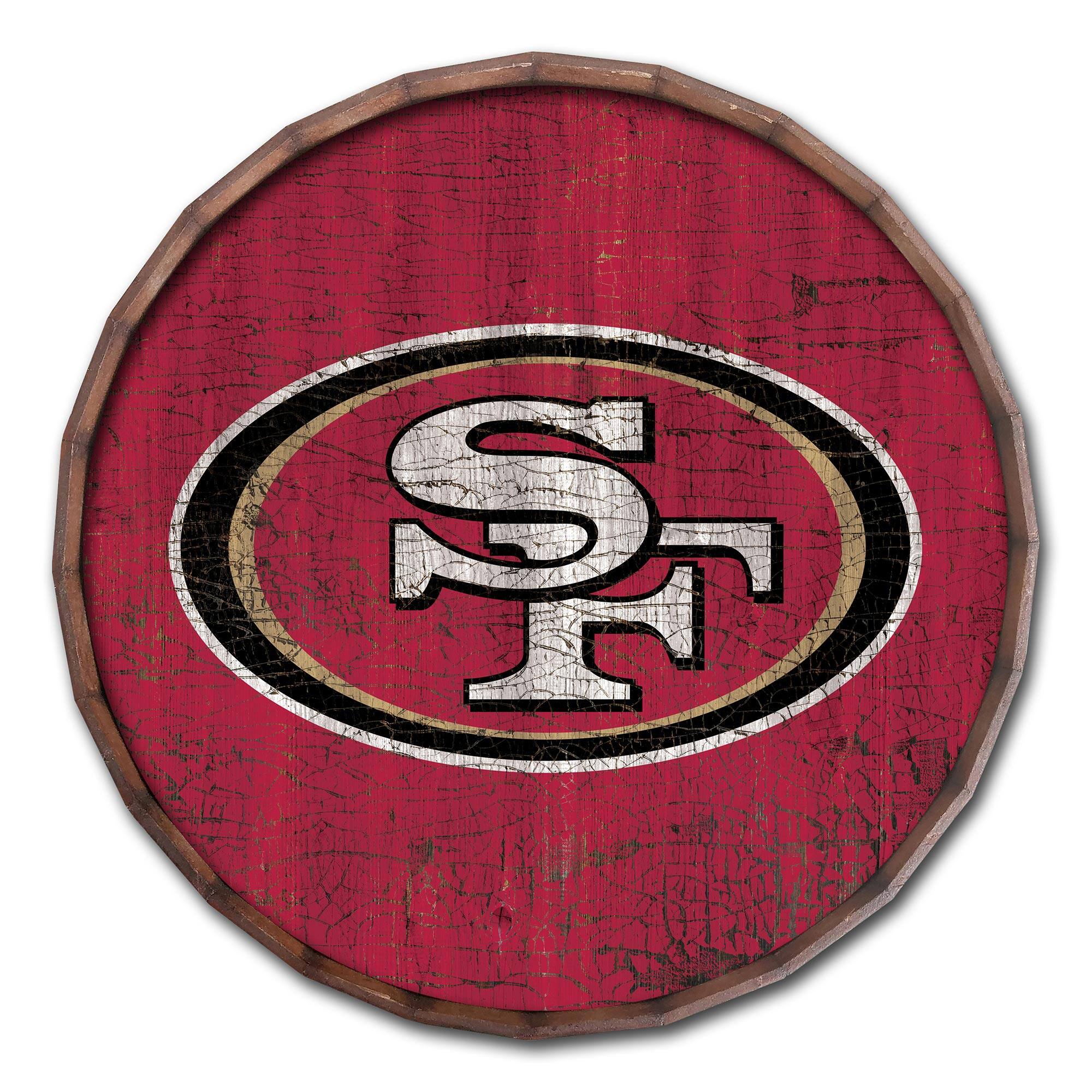 San Francisco 49ers 24" Cracked Color Barrel Top Sign